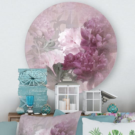 Designart - Vintage Purple and Pink Flowers II